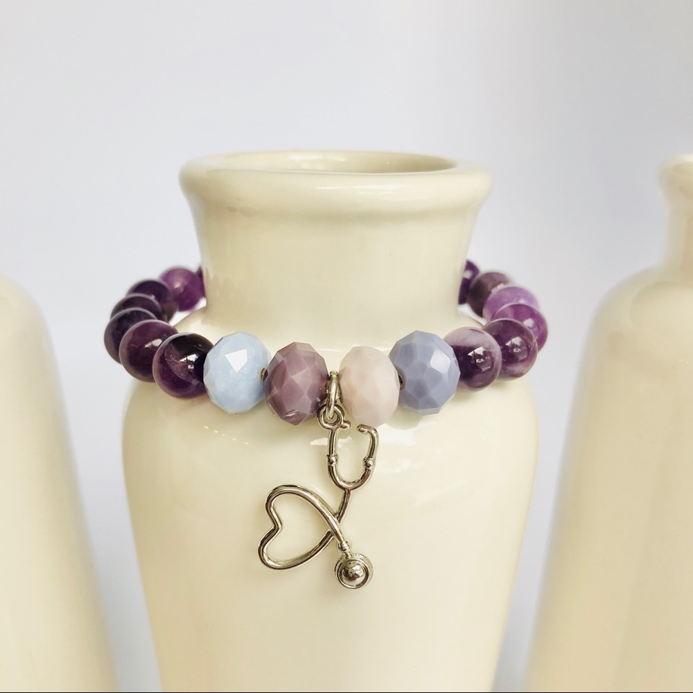 GEMSTONE | Amethyst Doctor Medical Beaded Bracelet